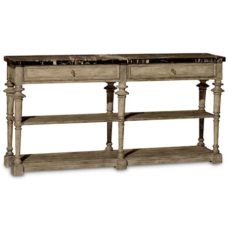 Console Table with Honed Marble Top